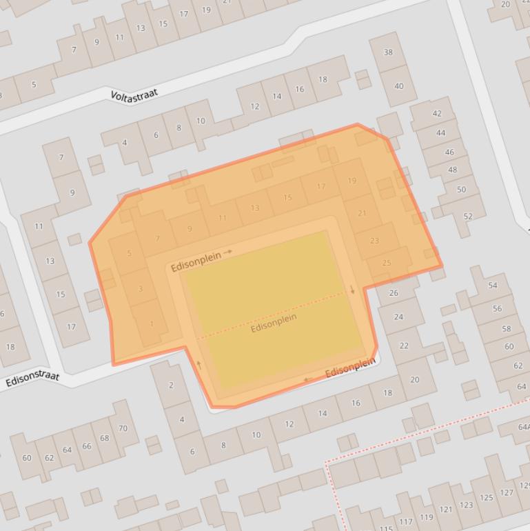 Kaart van postcodegebied 1221EX.