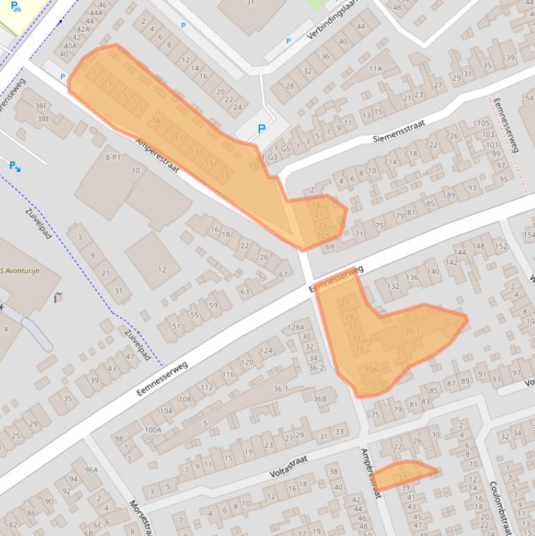 Kaart van postcodegebied 1221GG.