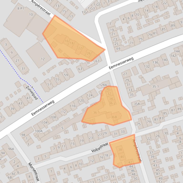 Kaart van postcodegebied 1221GJ.