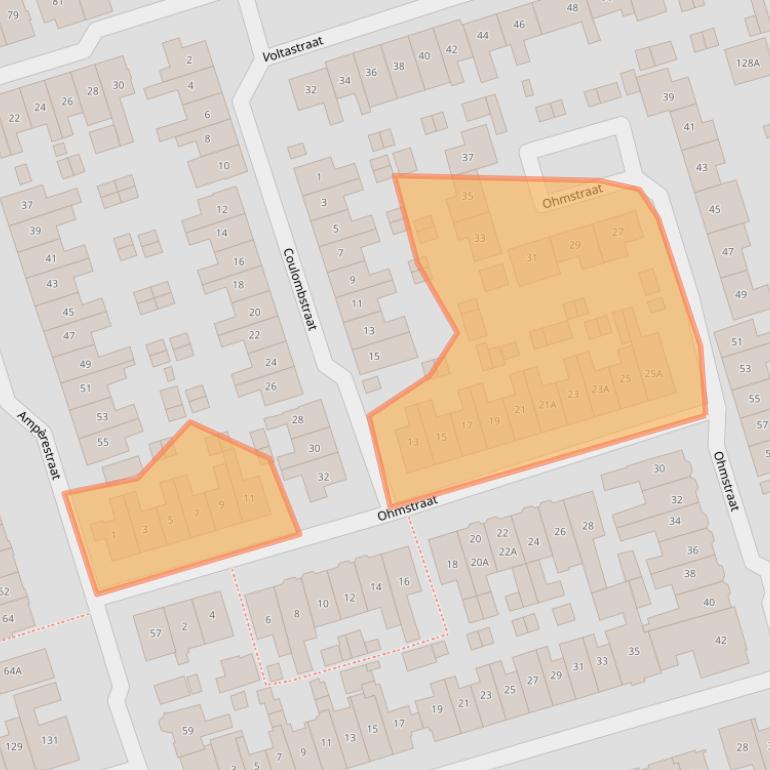 Kaart van postcodegebied 1221GN.