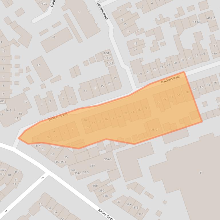 Kaart van postcodegebied 1221GW.