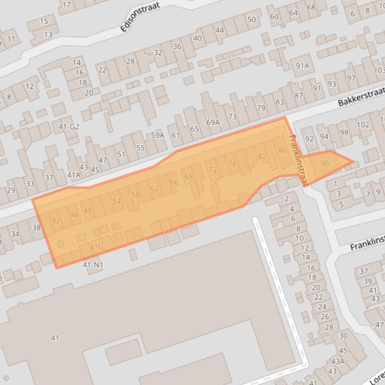 Kaart van postcodegebied 1221GX.