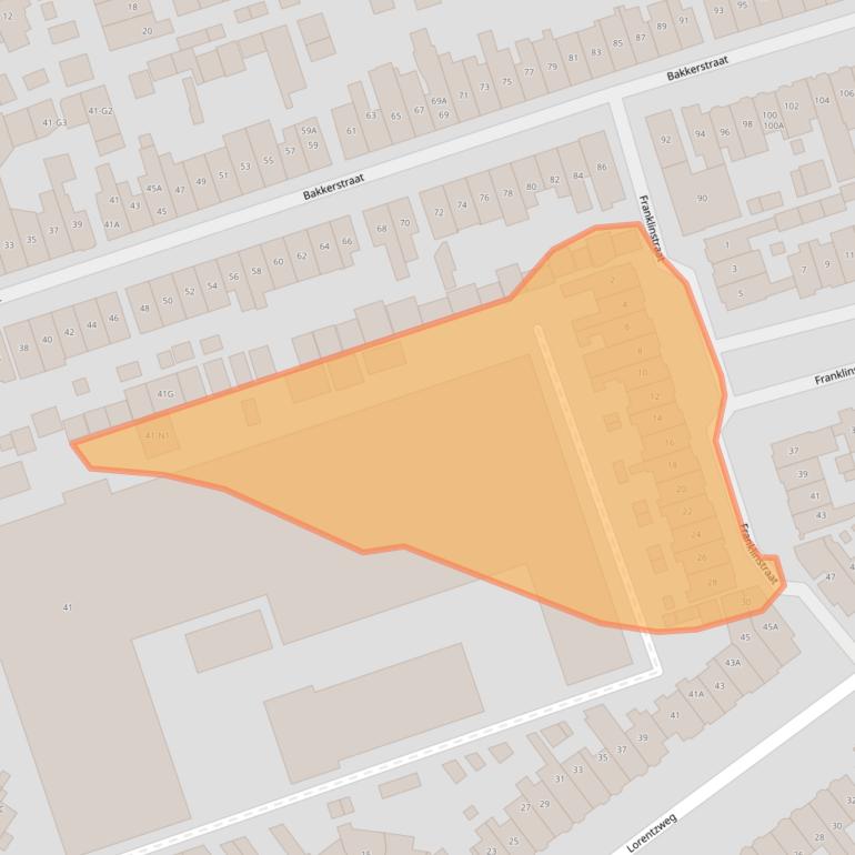 Kaart van postcodegebied 1221HB.