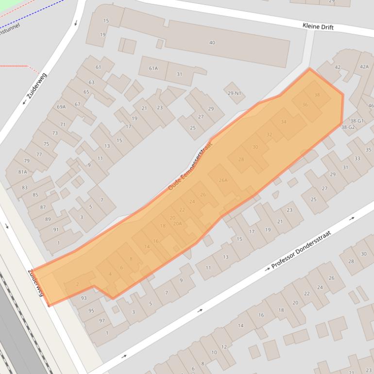 Kaart van postcodegebied 1221HL.