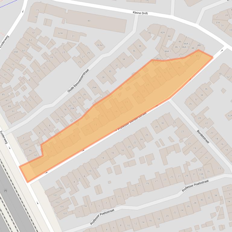 Kaart van postcodegebied 1221HM.