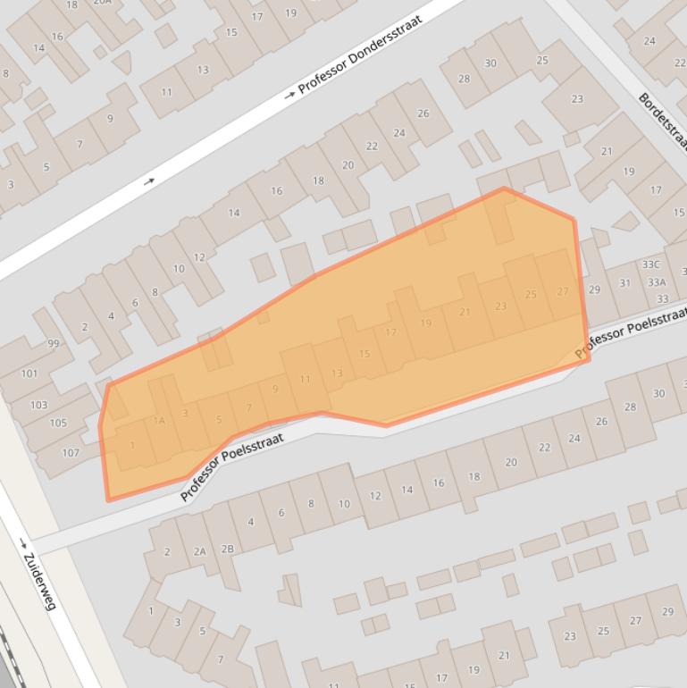 Kaart van postcodegebied 1221HP.