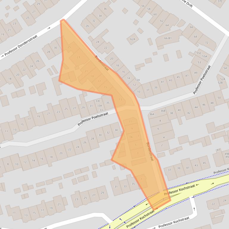 Kaart van postcodegebied 1221HV.