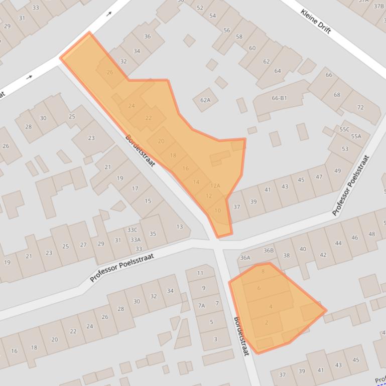 Kaart van postcodegebied 1221HW.