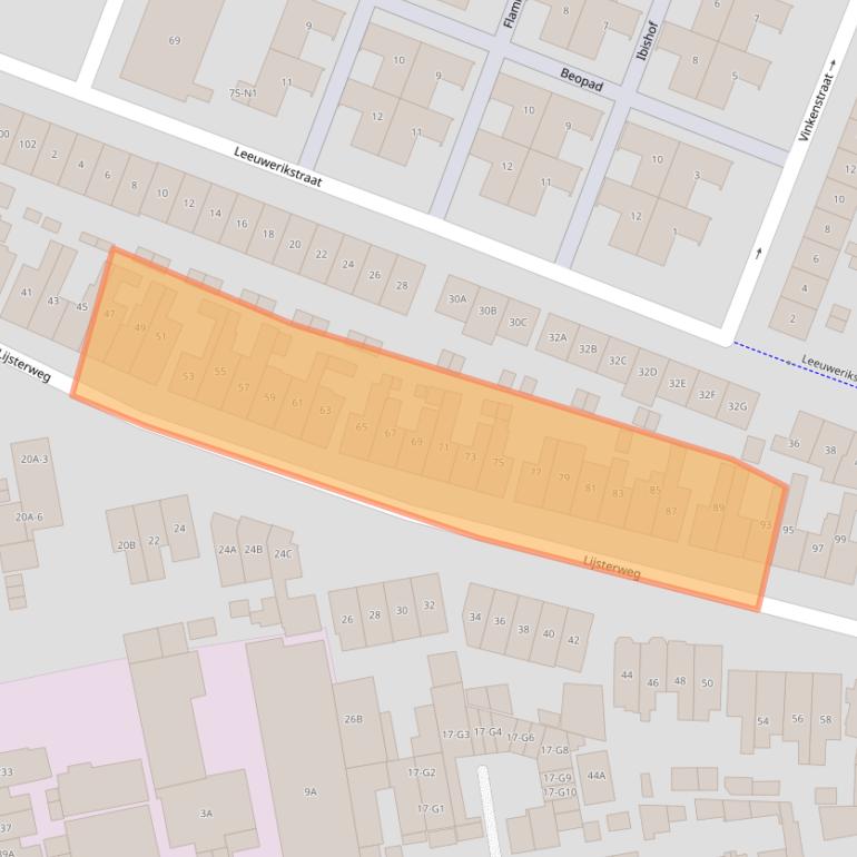 Kaart van postcodegebied 1221JH.