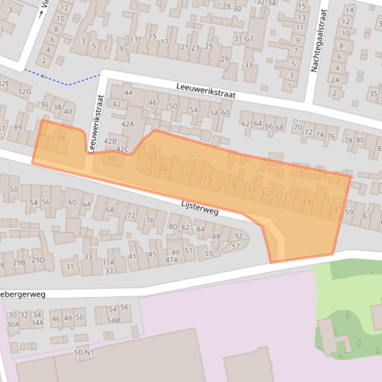 Kaart van postcodegebied 1221JJ.