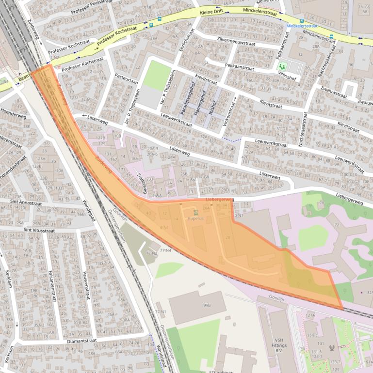 Kaart van postcodegebied 1221JS.