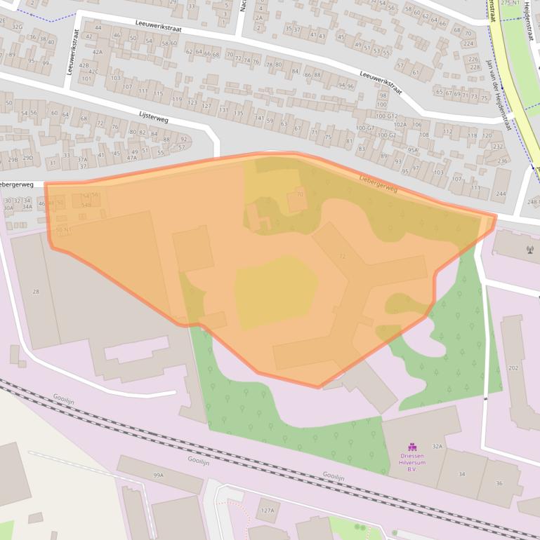 Kaart van postcodegebied 1221JT.