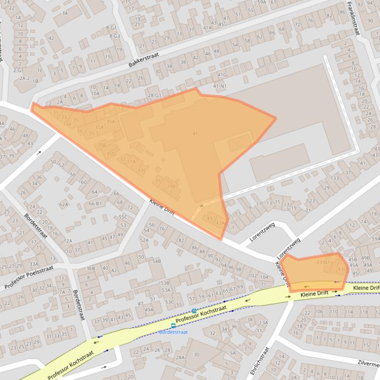 Kaart van postcodegebied 1221JX.