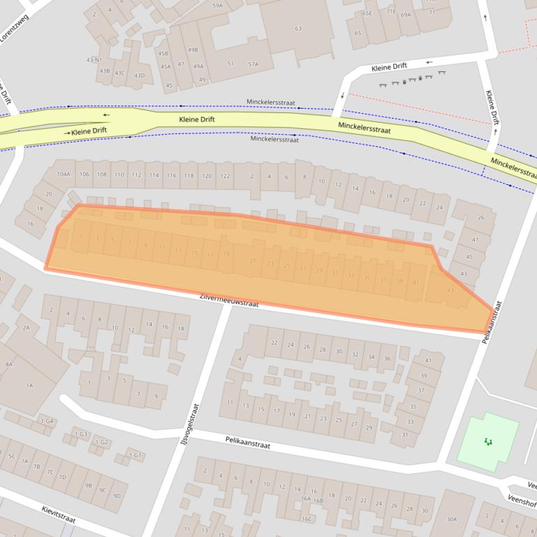 Kaart van postcodegebied 1221KK.