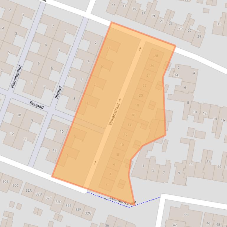 Kaart van postcodegebied 1221LB.
