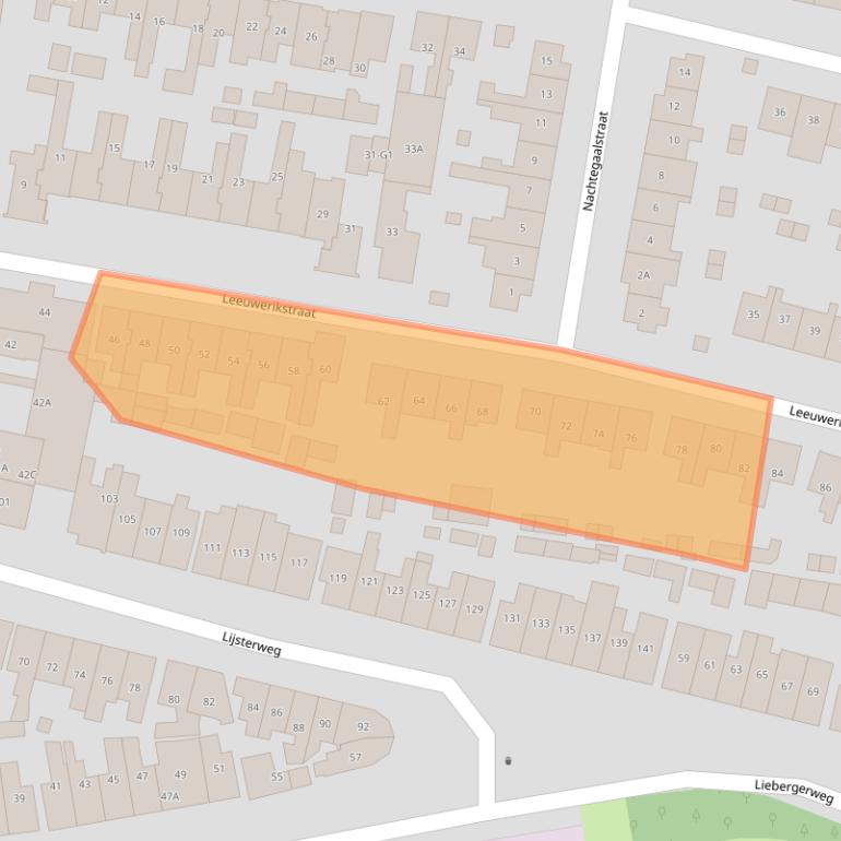 Kaart van postcodegebied 1221LG.