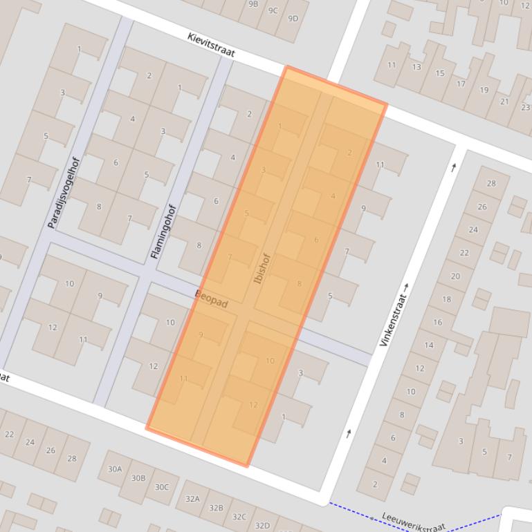 Kaart van postcodegebied 1221LJ.