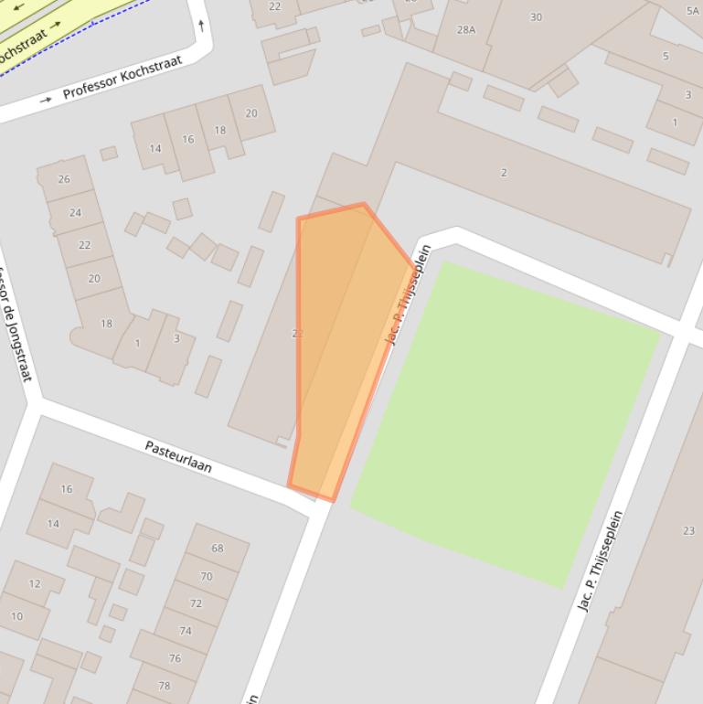 Kaart van postcodegebied 1221LP.