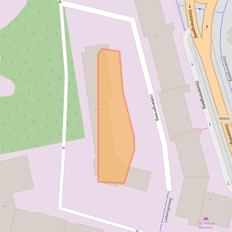 Kaart van postcodegebied 1221LW.