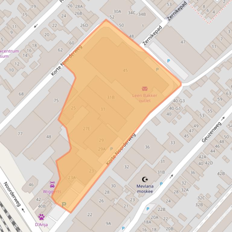 Kaart van postcodegebied 1221NA.