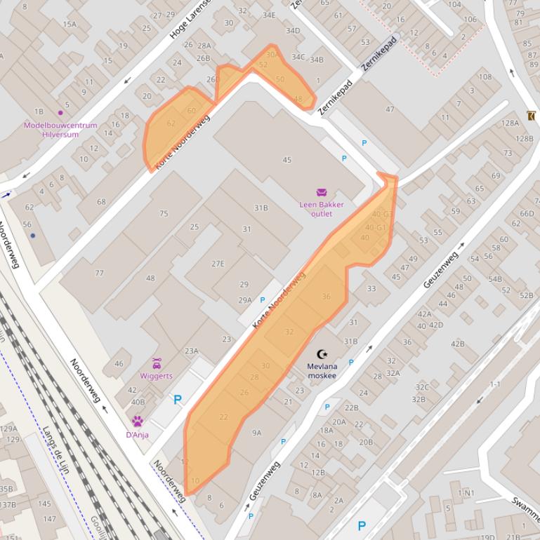 Kaart van postcodegebied 1221NB.