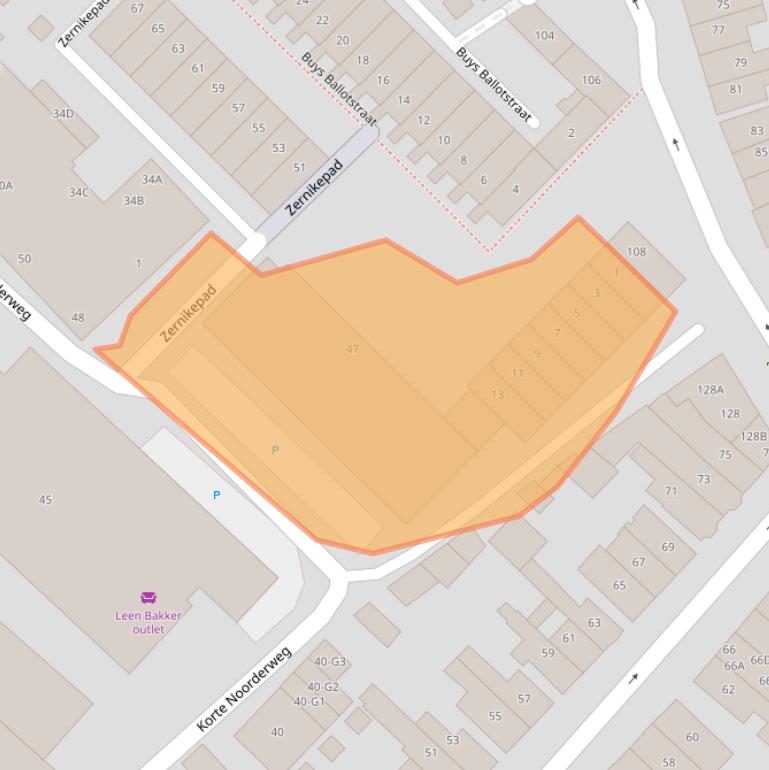 Kaart van postcodegebied 1221NE.