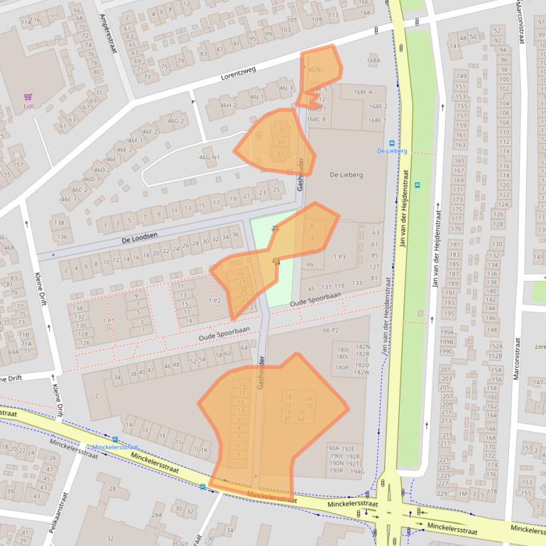 Kaart van postcodegebied 1221SB.