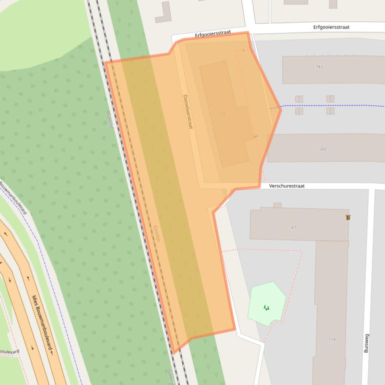 Kaart van postcodegebied 1222AC.