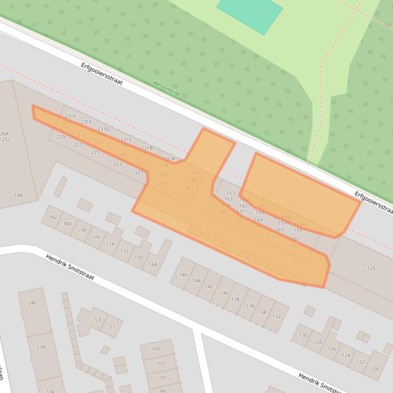 Kaart van postcodegebied 1222AJ.