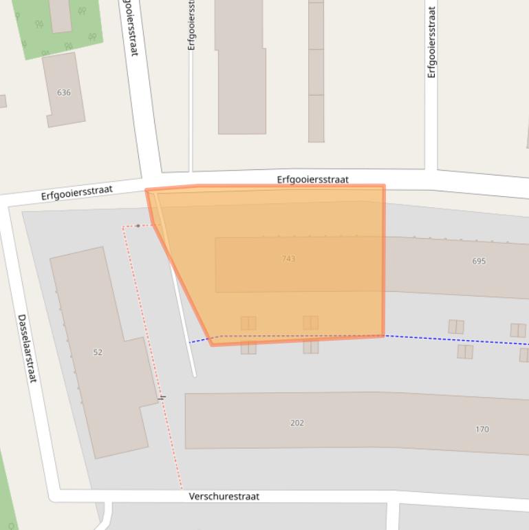 Kaart van postcodegebied 1222AZ.