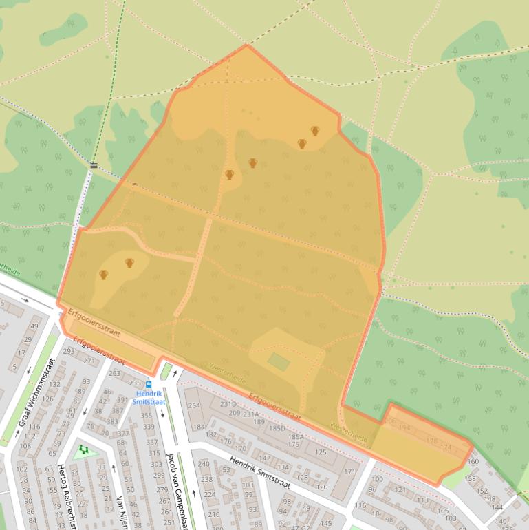Kaart van postcodegebied 1222BE.