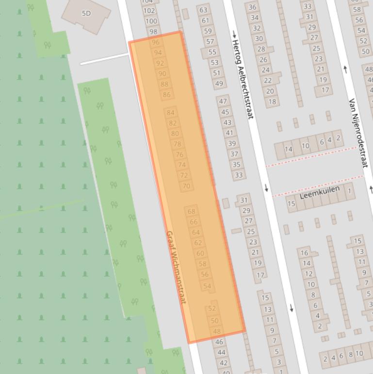 Kaart van postcodegebied 1222BS.