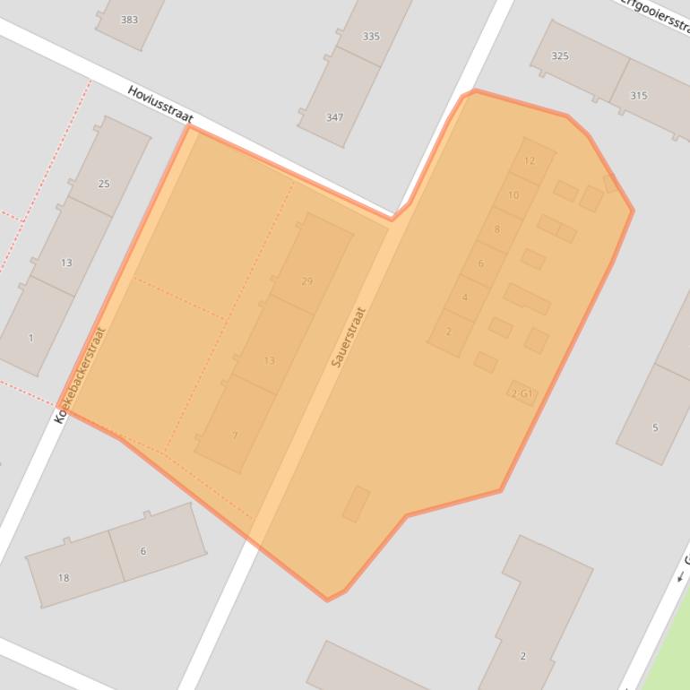 Kaart van postcodegebied 1222CA.