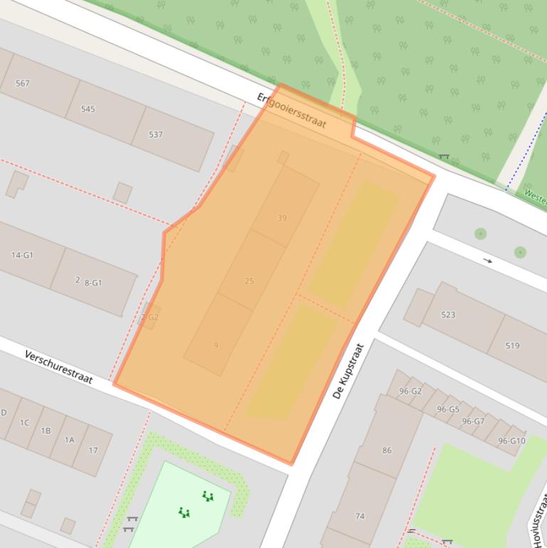 Kaart van postcodegebied 1222CH.