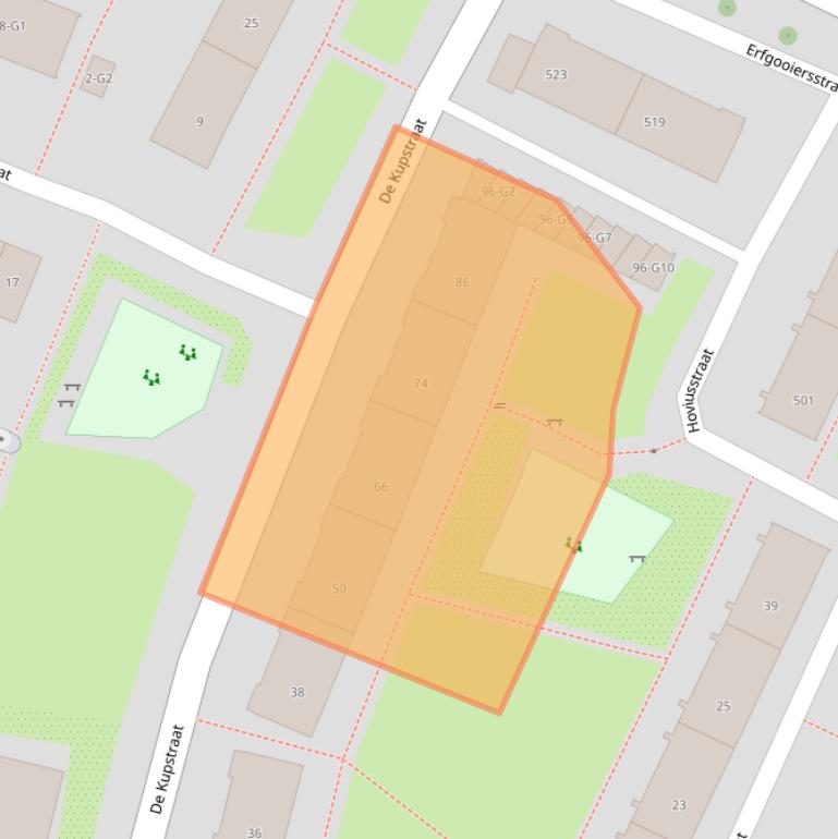 Kaart van postcodegebied 1222CK.