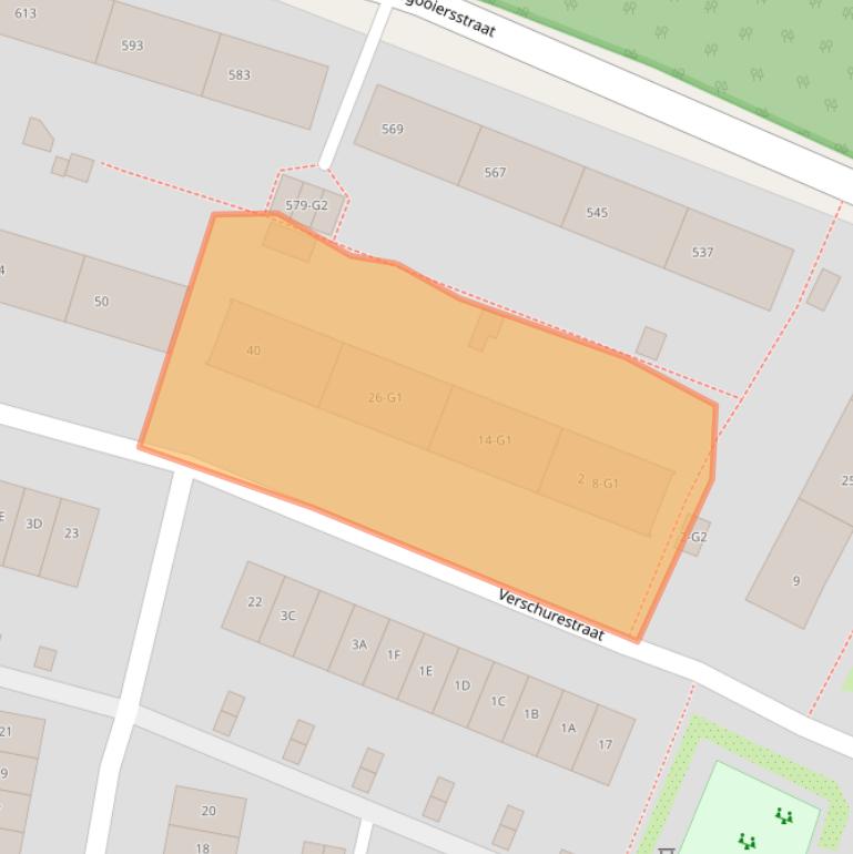 Kaart van postcodegebied 1222CN.