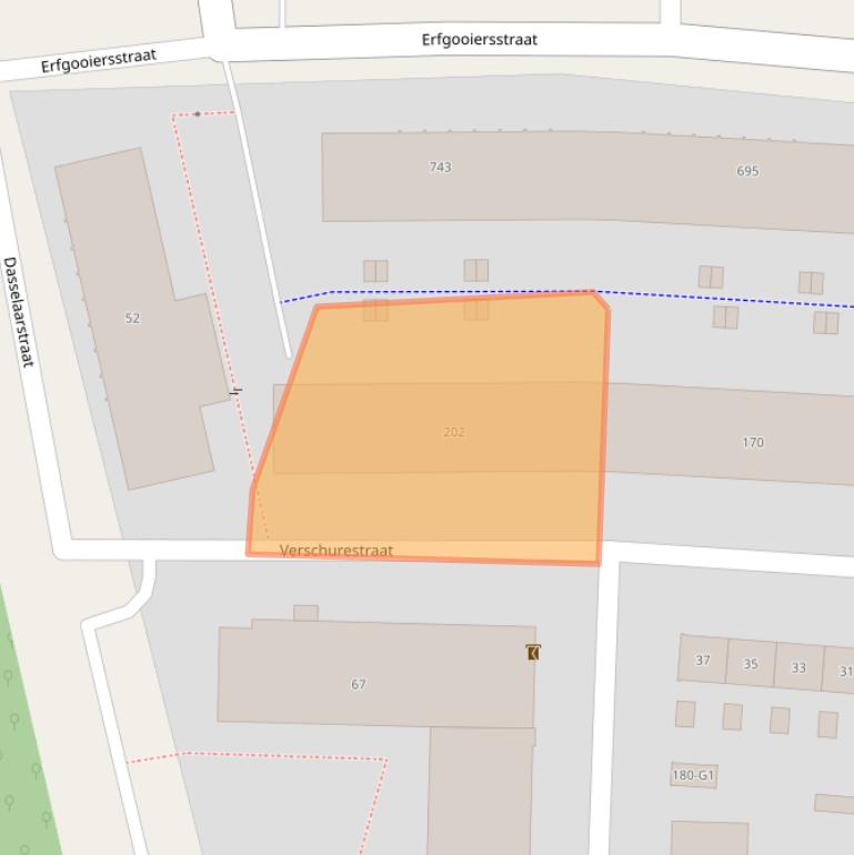 Kaart van postcodegebied 1222CT.