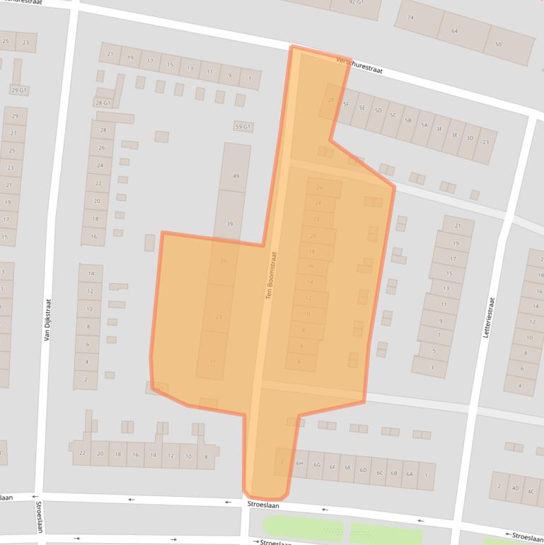 Kaart van postcodegebied 1222CV.