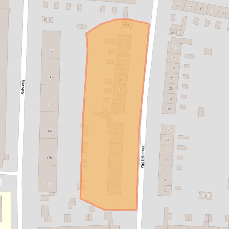 Kaart van postcodegebied 1222CX.