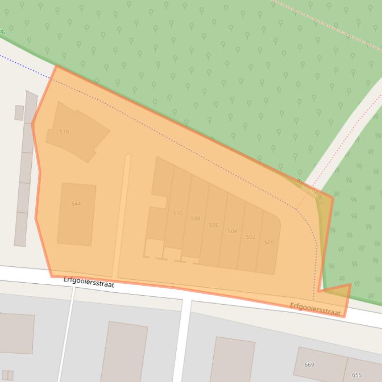 Kaart van postcodegebied 1222DK.