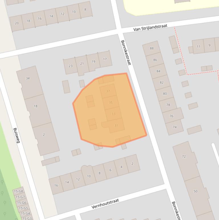 Kaart van postcodegebied 1222EJ.