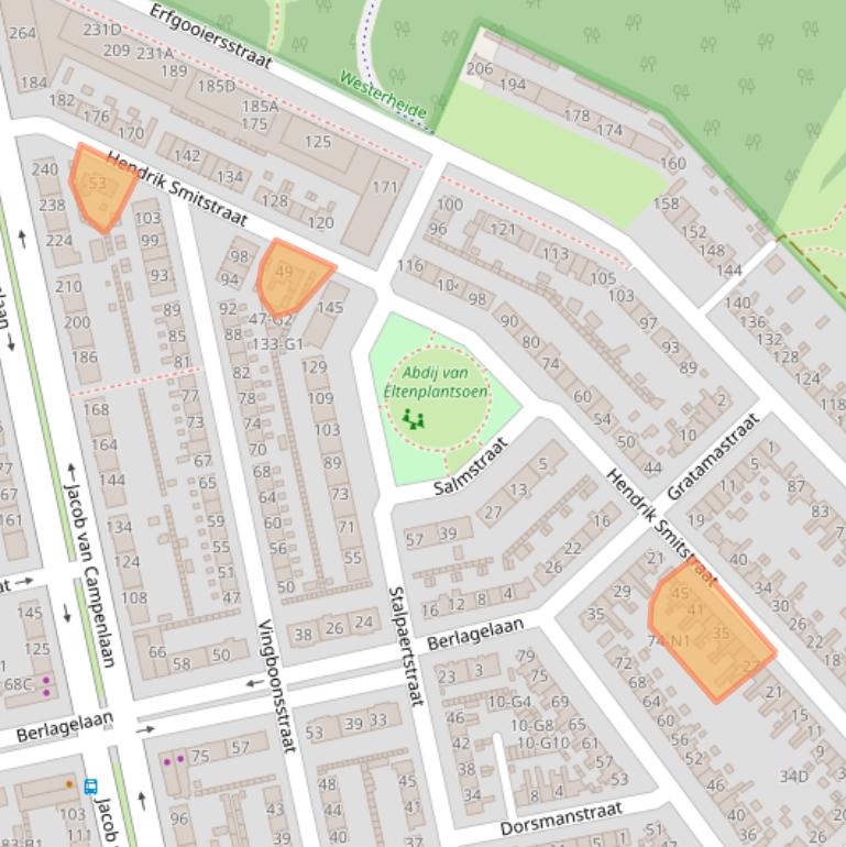 Kaart van postcodegebied 1222GK.