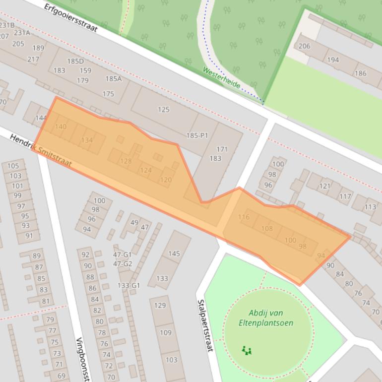 Kaart van postcodegebied 1222GN.