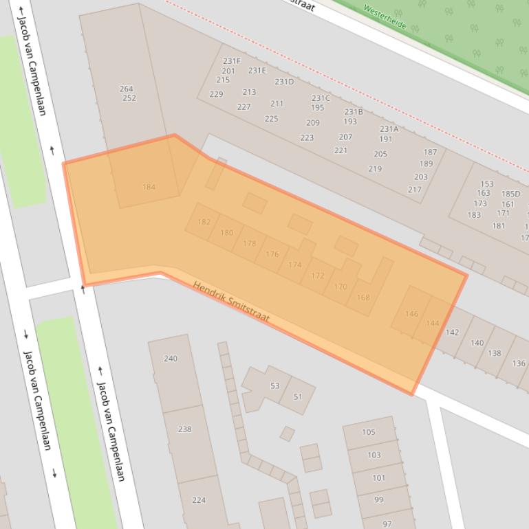 Kaart van postcodegebied 1222GP.