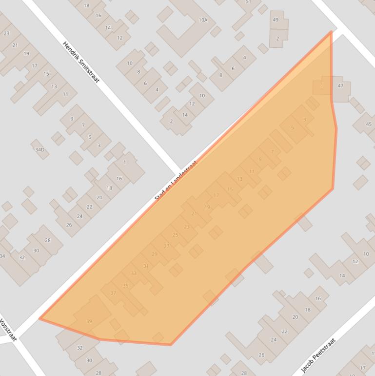 Kaart van postcodegebied 1222GT.