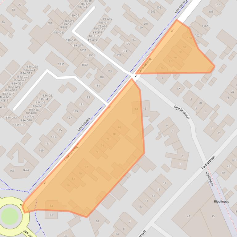 Kaart van postcodegebied 1222HK.