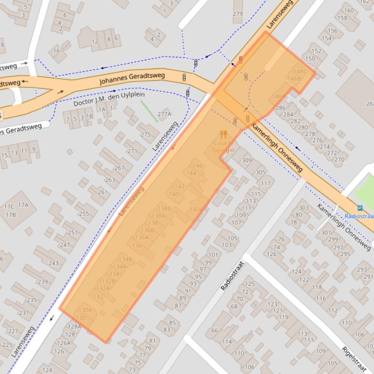 Kaart van postcodegebied 1222HM.