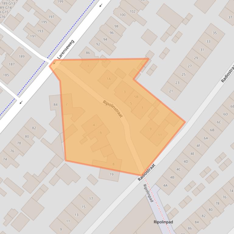 Kaart van postcodegebied 1222HN.