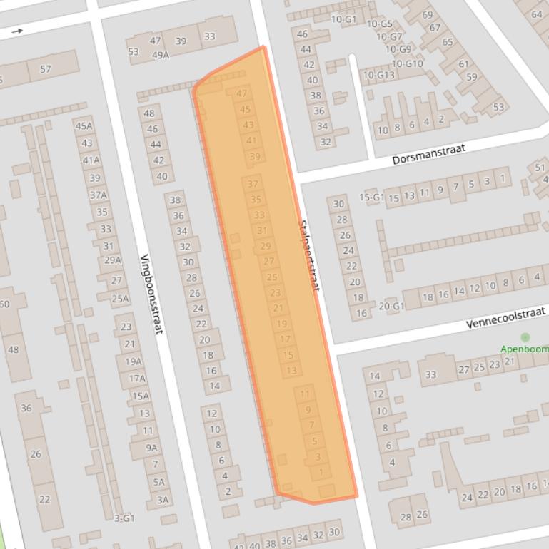 Kaart van postcodegebied 1222HR.