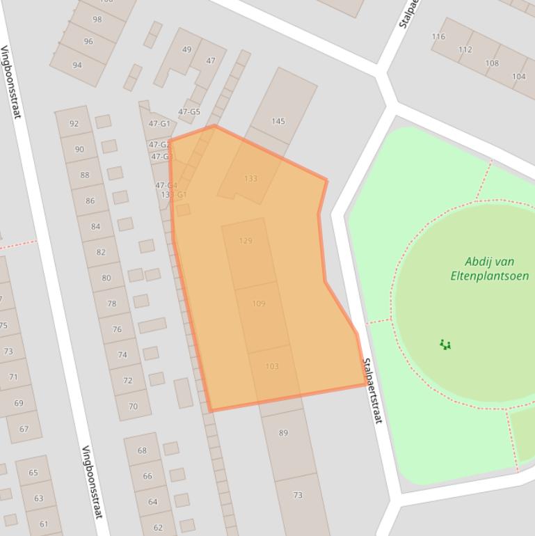 Kaart van postcodegebied 1222HT.